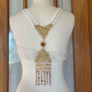 White festival crop top